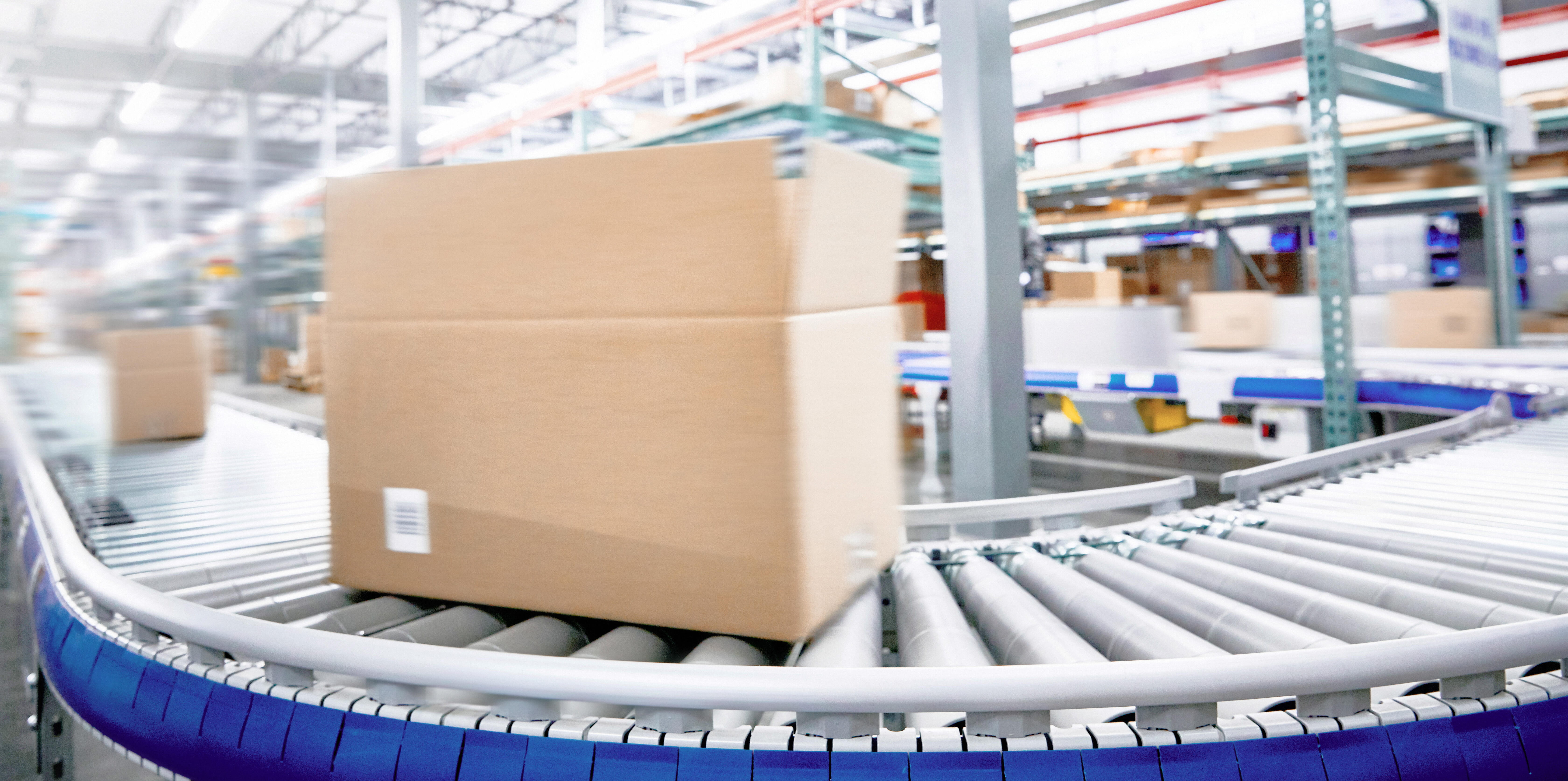 Box on conveyor