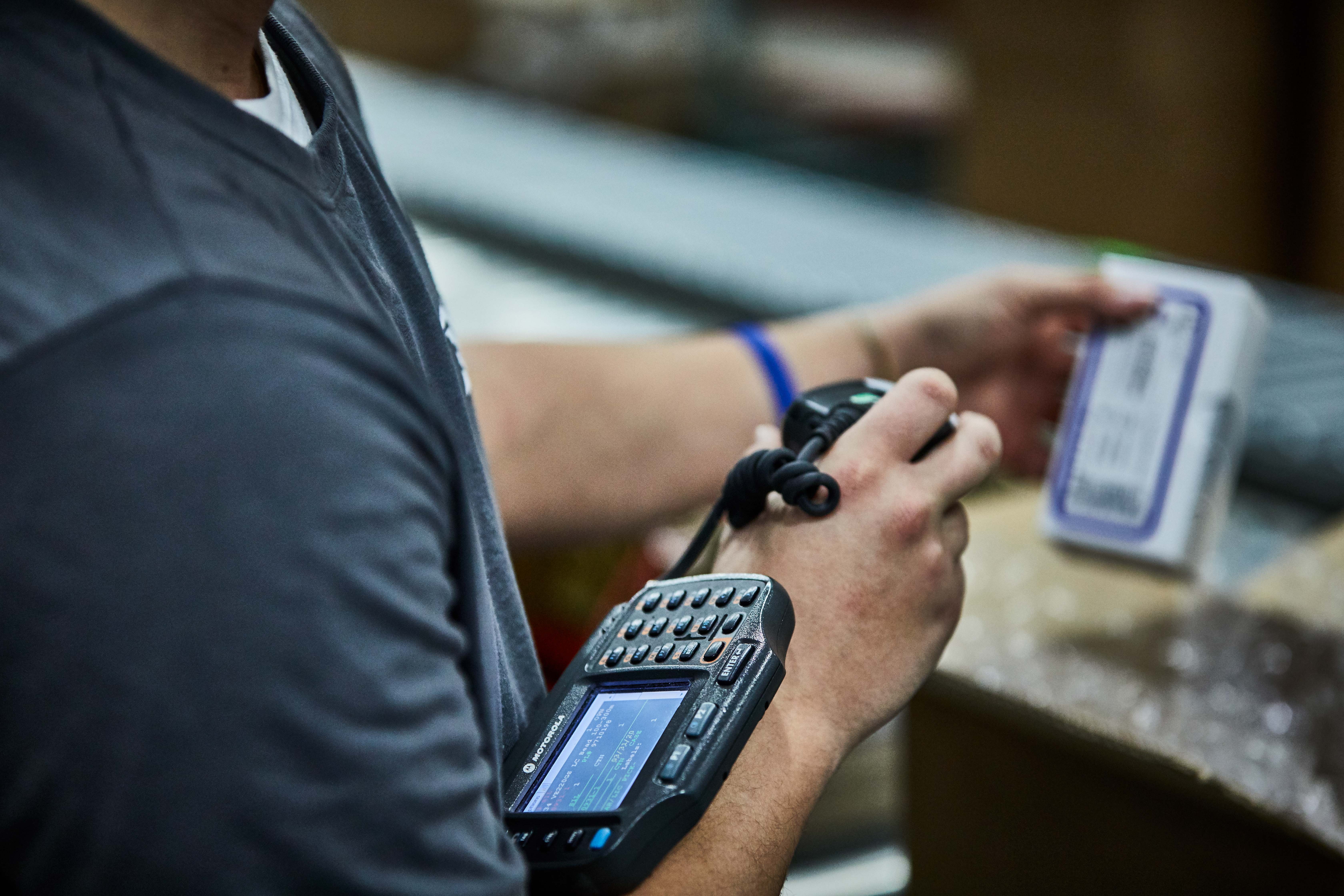 Associate scanning barcode at Louisville Distribution Center