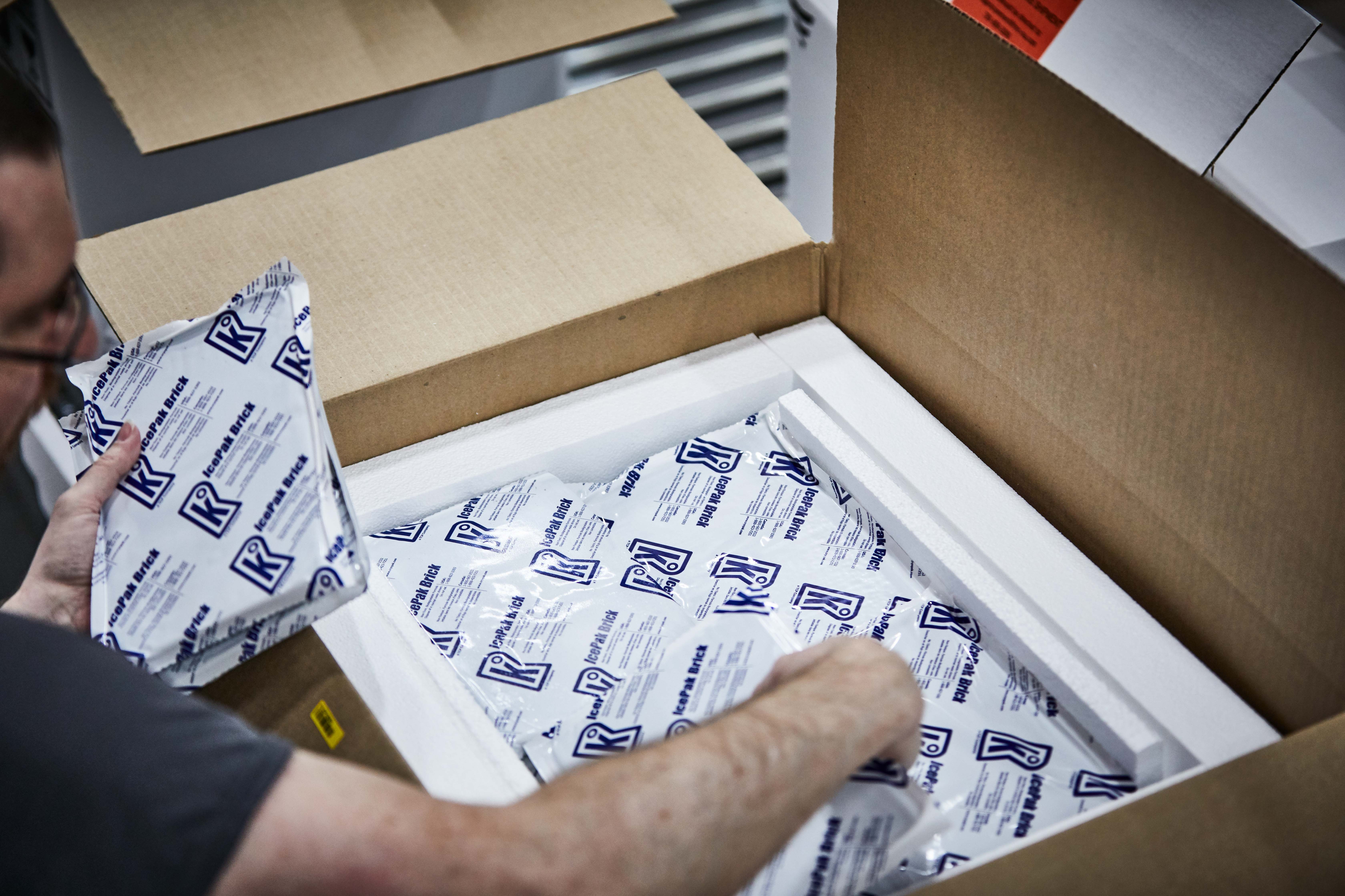 Associate picking cold chain products at our Louisville Distribution Center