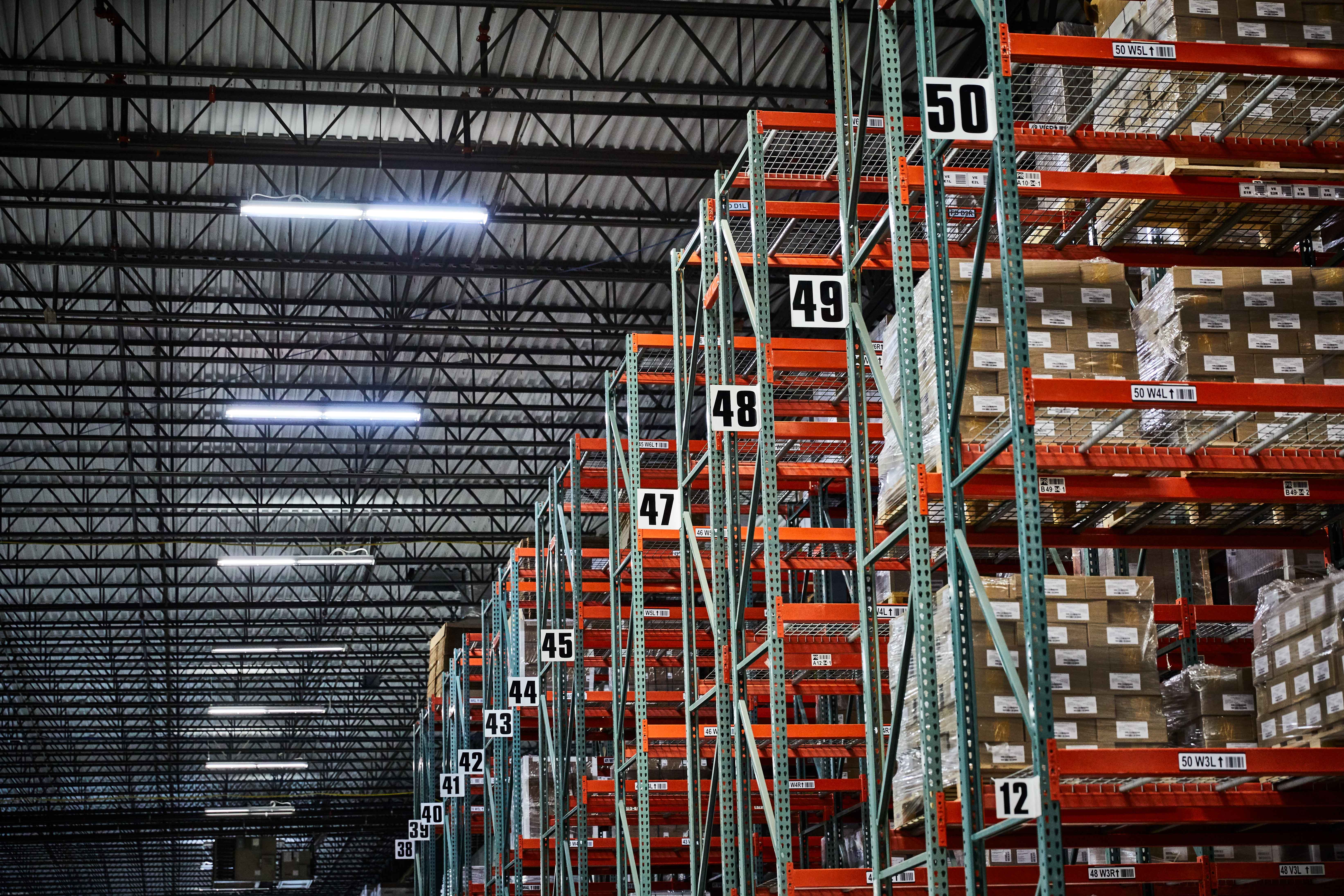 Racking infrastructure in our Louisville Distribution Center
