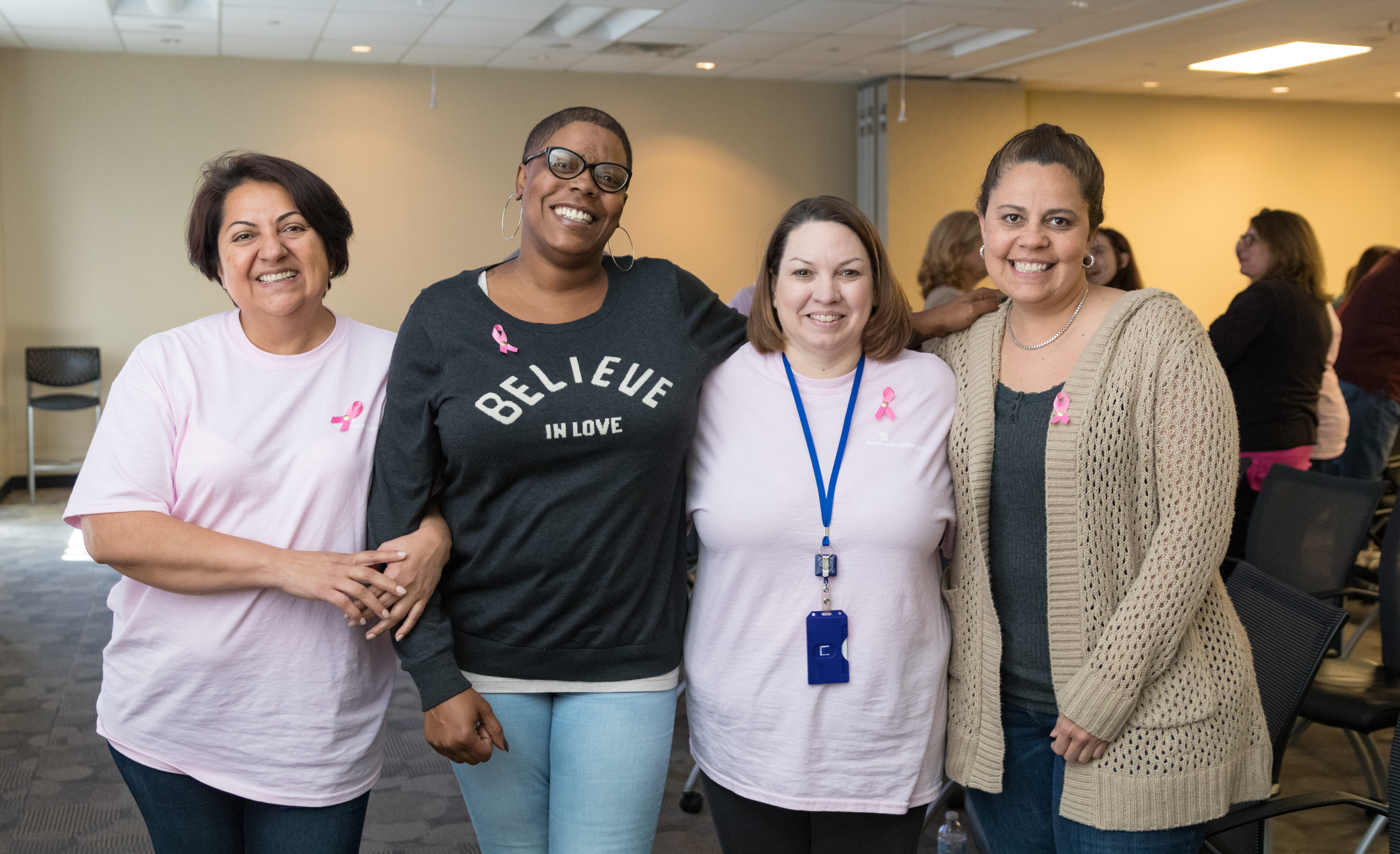 ICS Associates wearing their pink t-shirts for breast cancer awareness